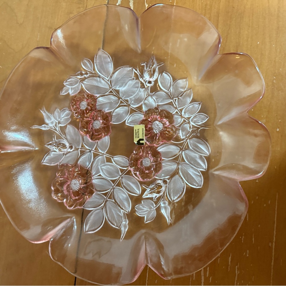 Home Beautiful Rose Blush Serving Platter. Manufactured in West Germany. 12 1/2.